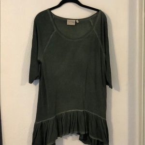 Distressed Ruffle Tunic